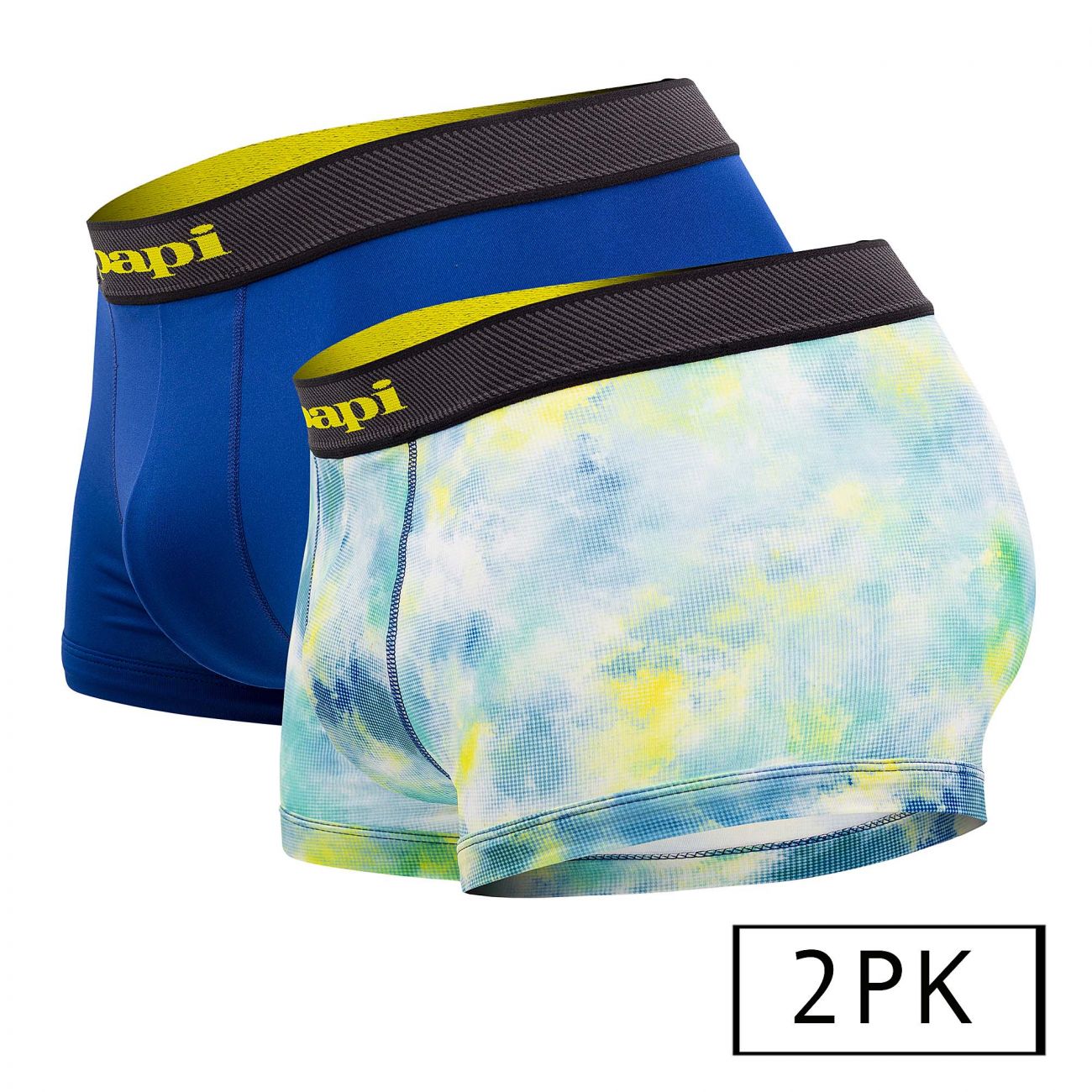 Papi UMPA074 2PK Microflex Brazilian Trunks Color Tie Dye-Blue - DealByEthan.gay loves Papi