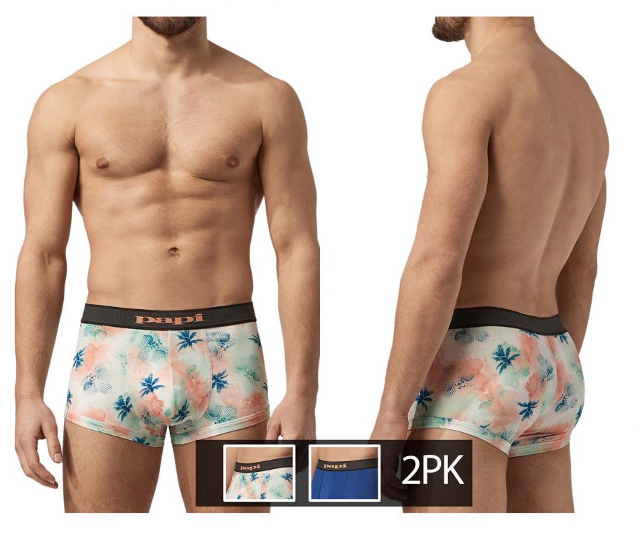 Papi UMPA074 2PK Microflex Brazilian Trunks Color Tropics-Blue - DealByEthan.gay loves Papi