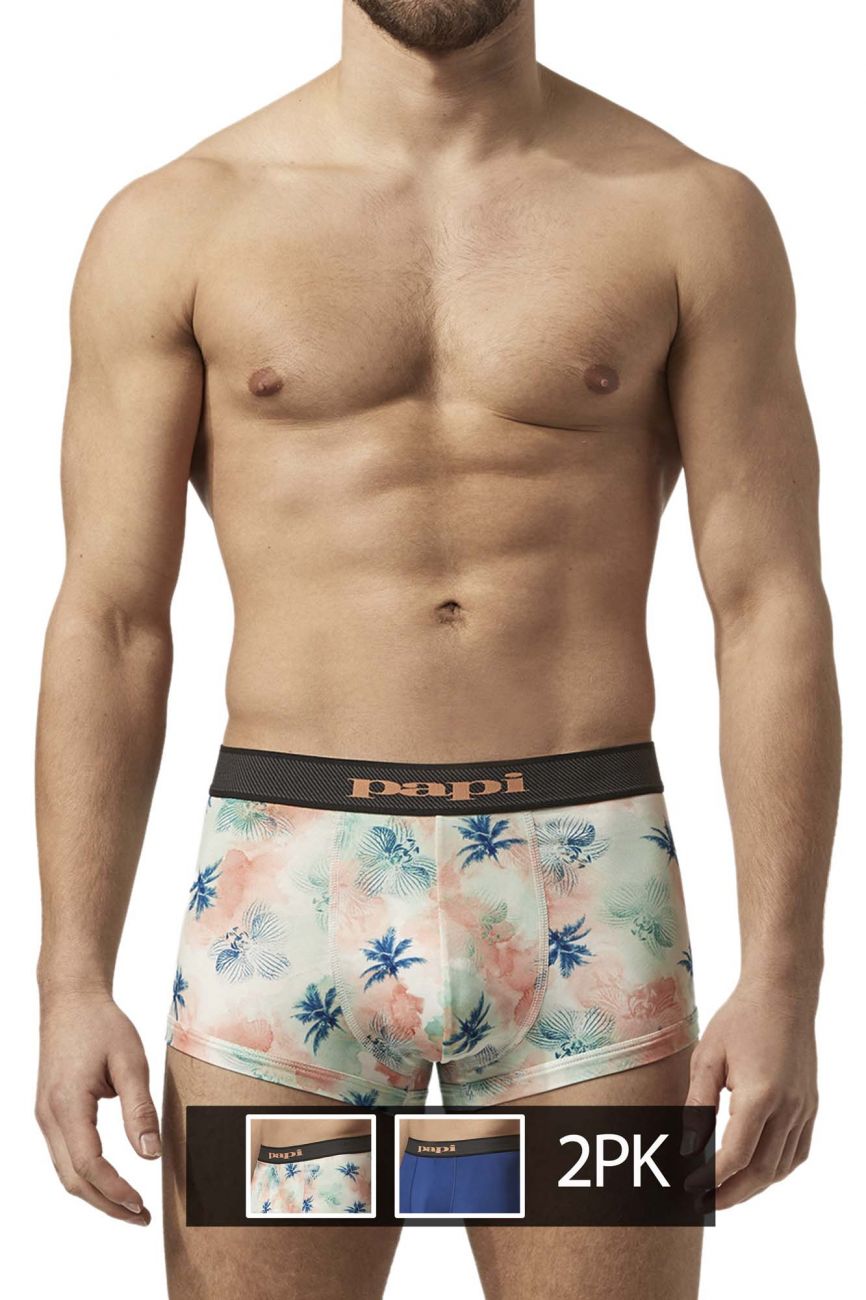 Papi UMPA074 2PK Microflex Brazilian Trunks Color Tropics-Blue - DealByEthan.gay loves Papi