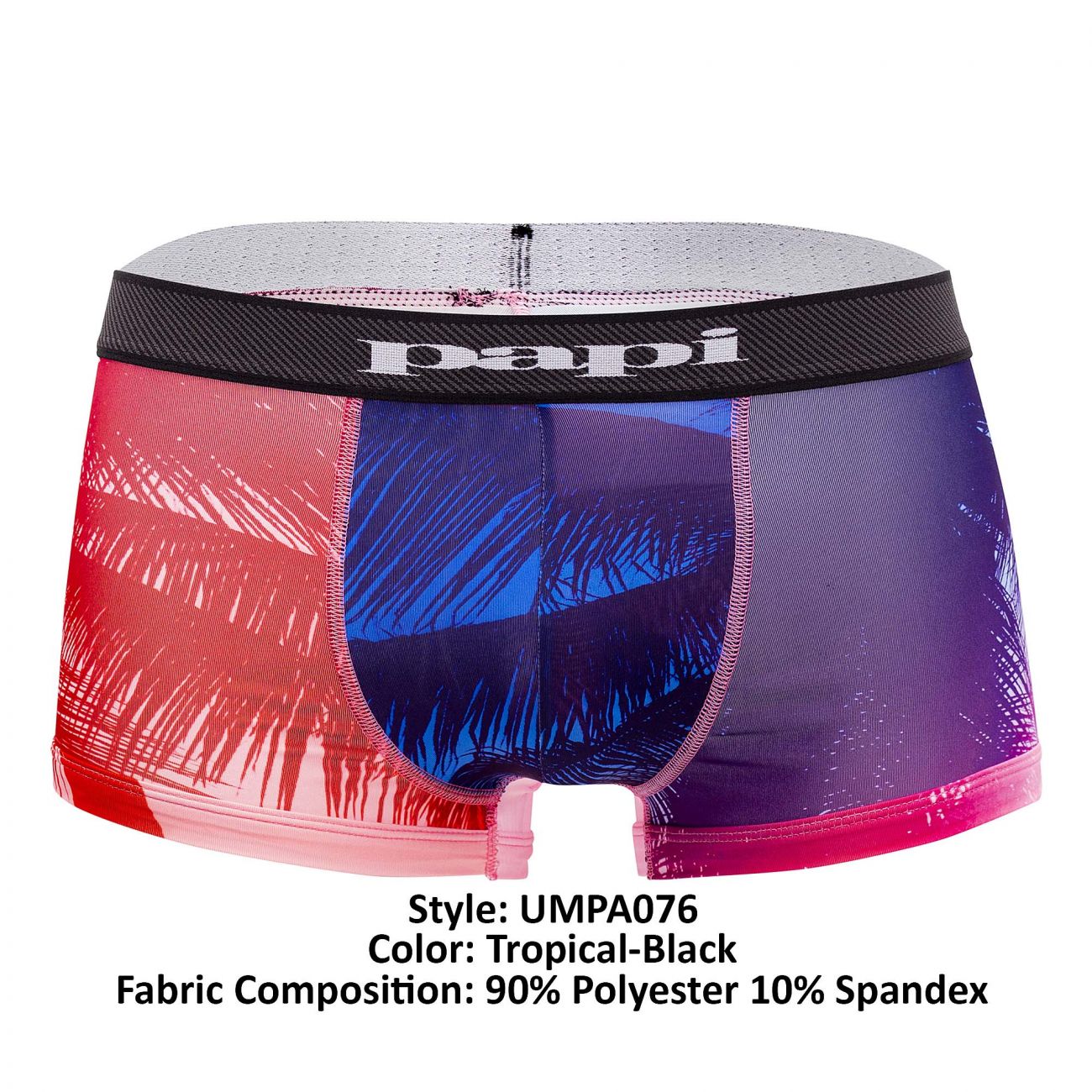 Papi UMPA076 2PK Microflex Brazilian Trunks Color Tropical-Black - DealByEthan.gay loves Papi