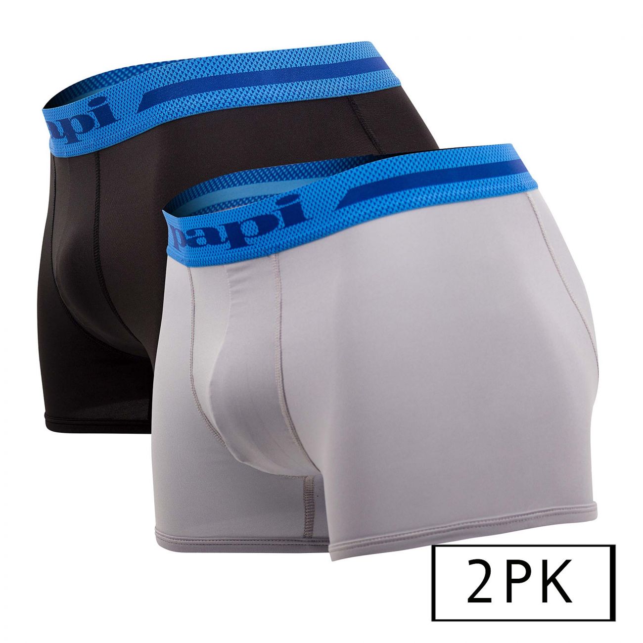 Papi UMPA080 2PK Microflex Brazilian Trunks Color Alloy-Black - DealByEthan.gay loves Papi