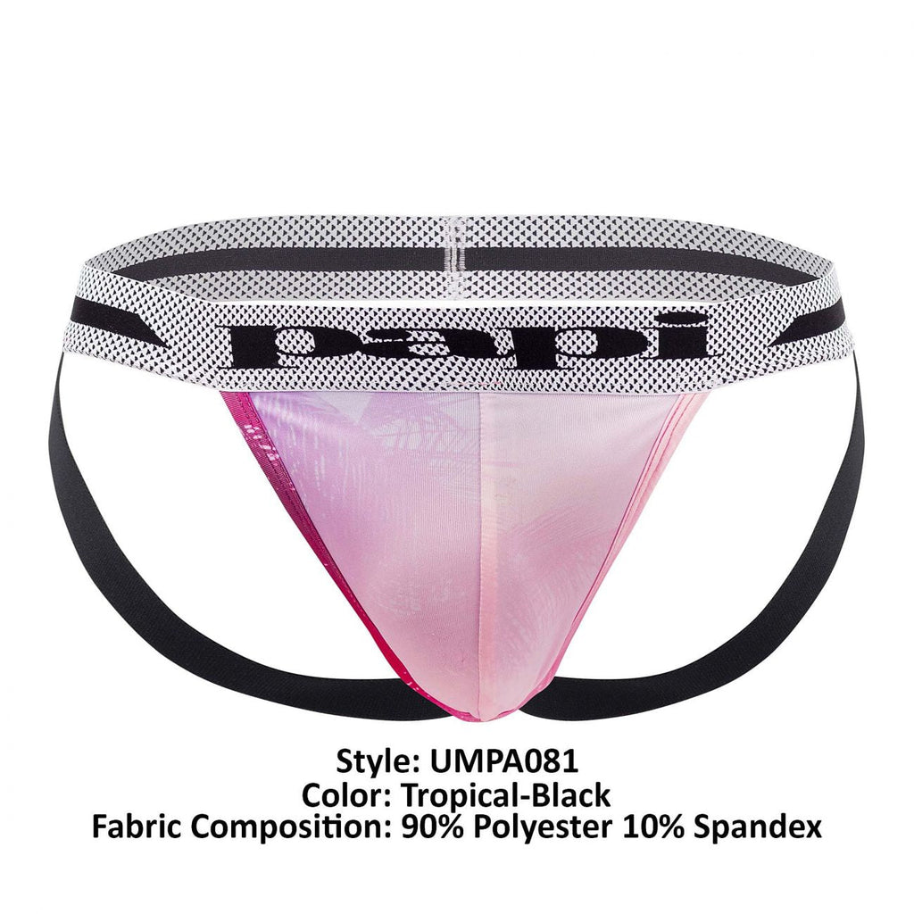 Papi UMPA081 2PK Microflex Jockstrap Color Tropical-Black - DealByEthan.gay loves Papi
