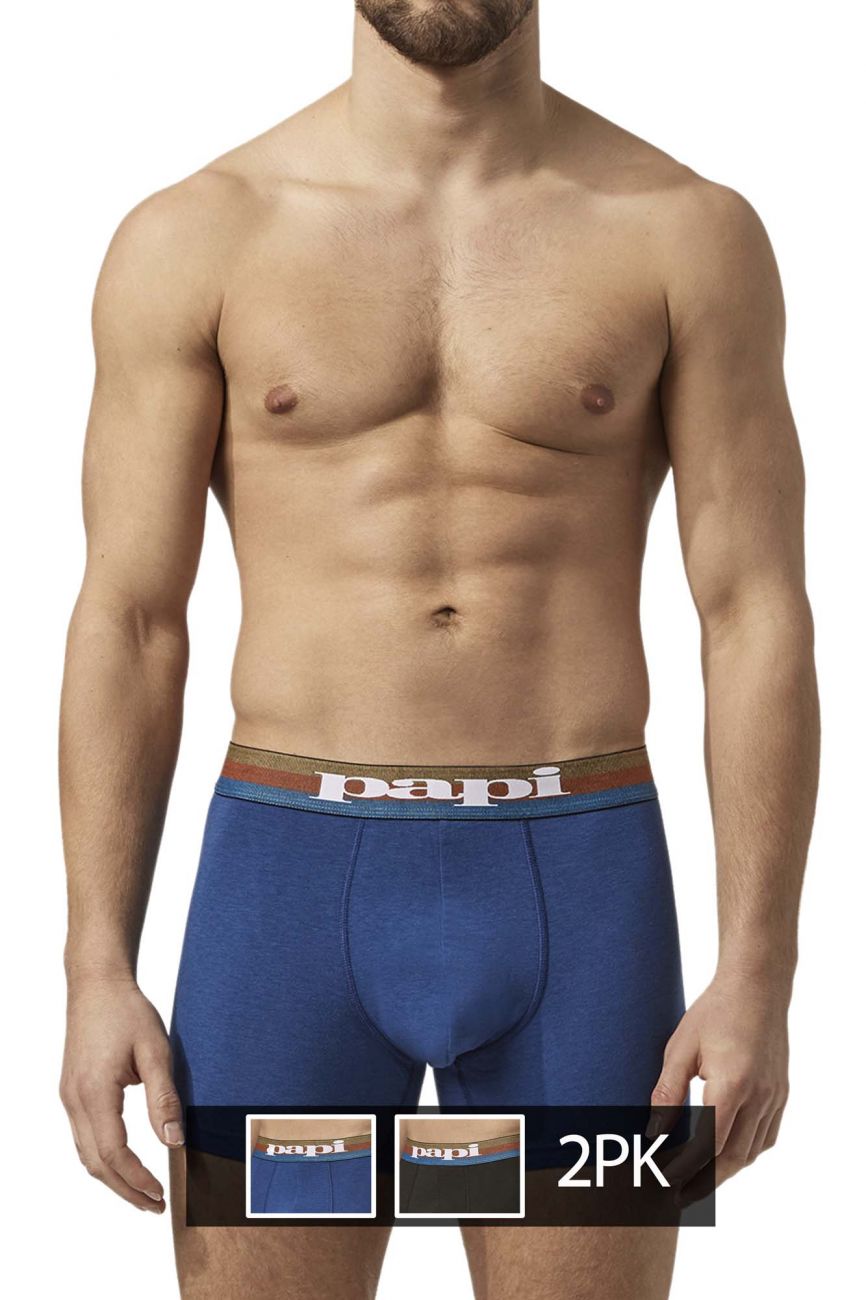 Papi UMPA088 2PK Microflex Brazilian Boxer Briefs Color Blue-Black - DealByEthan.gay loves Papi