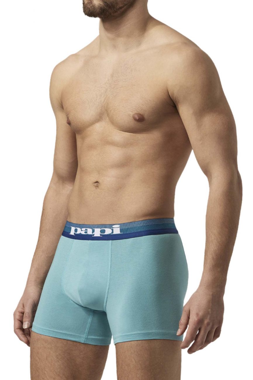 Papi UMPA088 2PK Microflex Brazilian Boxer Briefs Color Turquoise-Black - DealByEthan.gay loves Papi