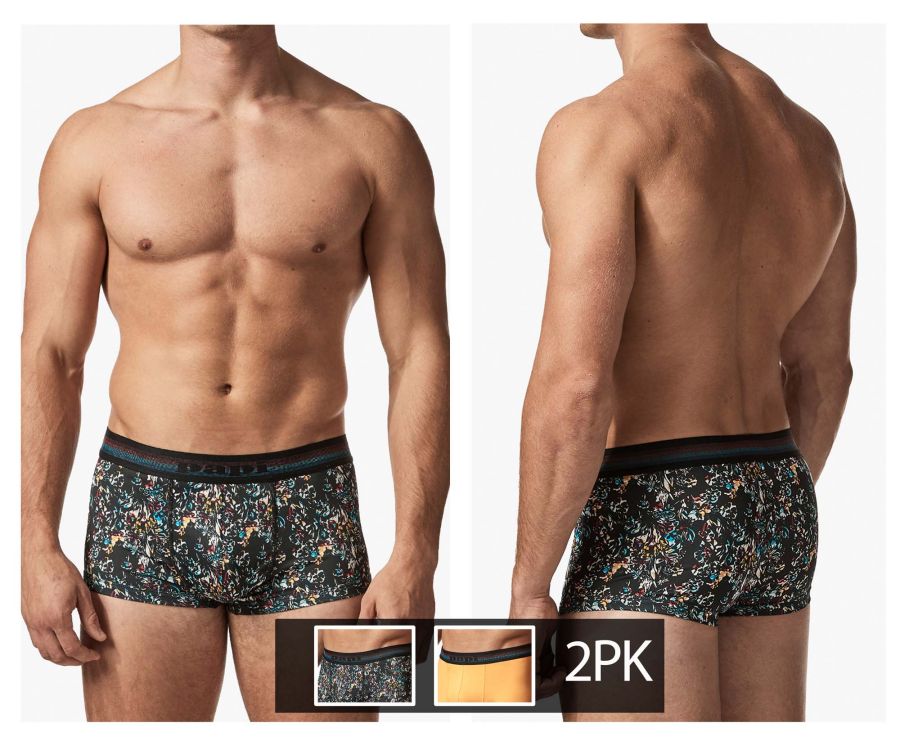 Papi UMPA107 2PK Microflex Performance Trunks Color Black-Yellow - DealByEthan.gay loves Papi