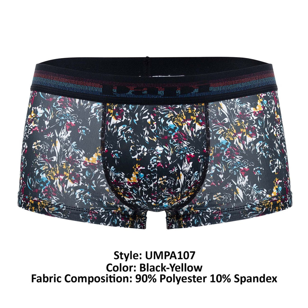 Papi UMPA107 2PK Microflex Performance Trunks Color Black-Yellow - DealByEthan.gay loves Papi