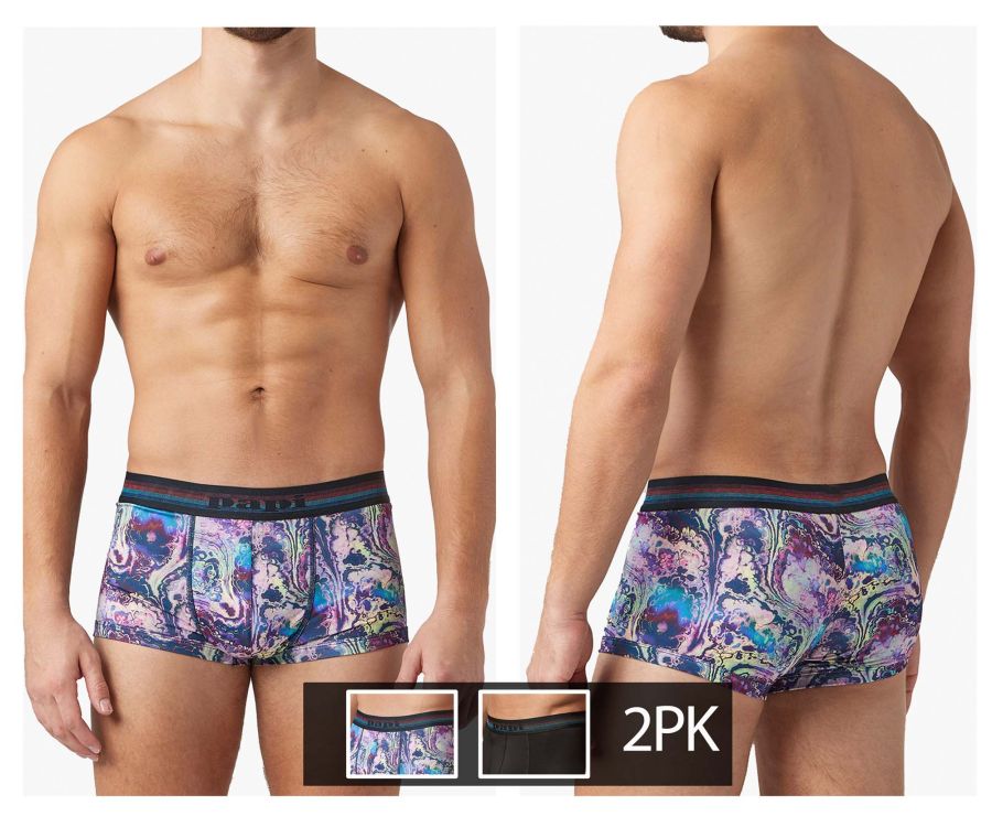 Papi UMPA107 2PK Microflex Performance Trunks Color Blue-Black - DealByEthan.gay loves Papi