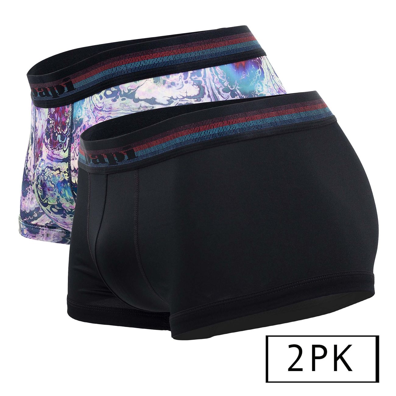 Papi UMPA107 2PK Microflex Performance Trunks Color Blue-Black - DealByEthan.gay loves Papi