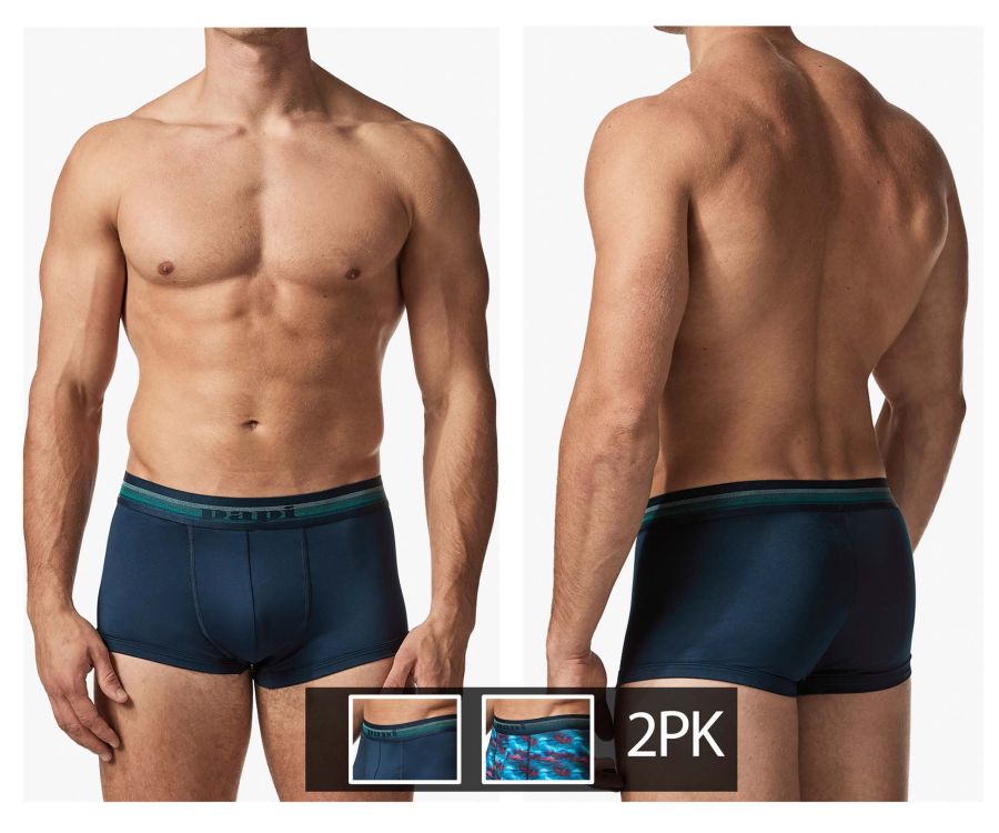 Papi UMPA107 2PK Microflex Performance Trunks Color Blue-Printed - DealByEthan.gay loves Papi