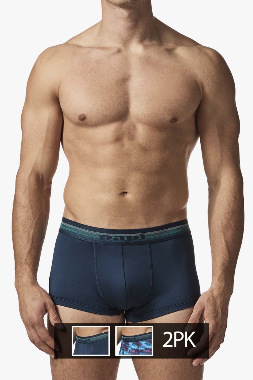 Papi UMPA107 2PK Microflex Performance Trunks Color Blue-Printed - DealByEthan.gay loves Papi