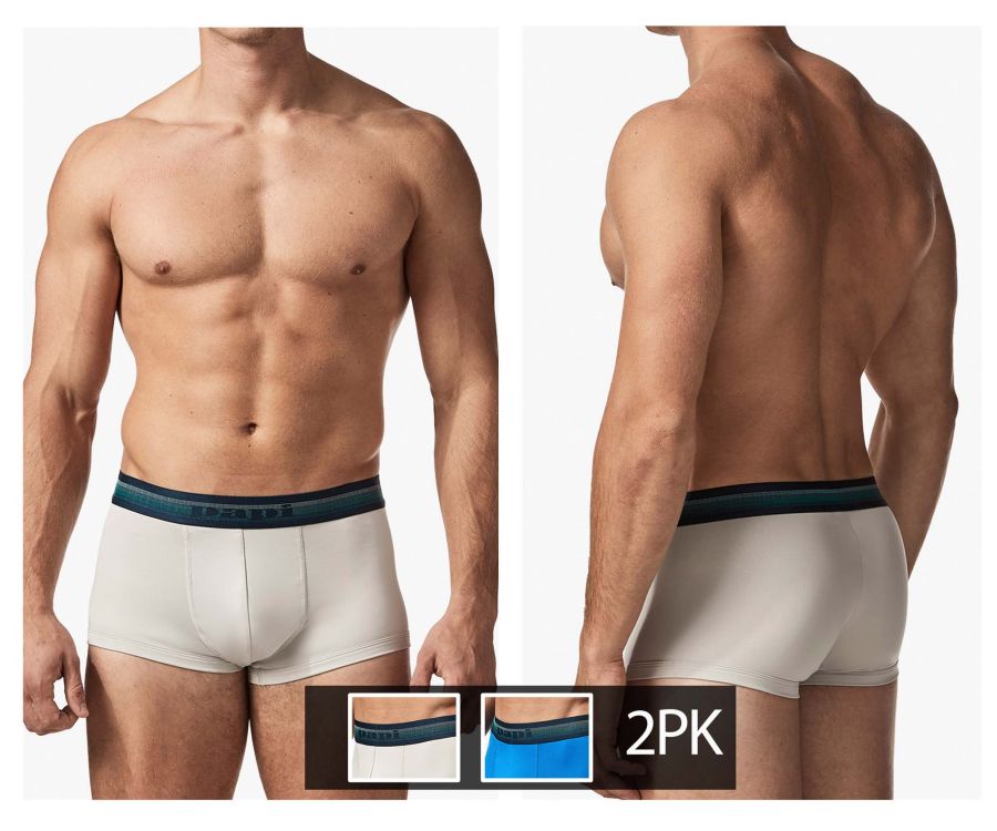 Papi UMPA107 2PK Microflex Performance Trunks Color Gray-Blue - DealByEthan.gay loves Papi