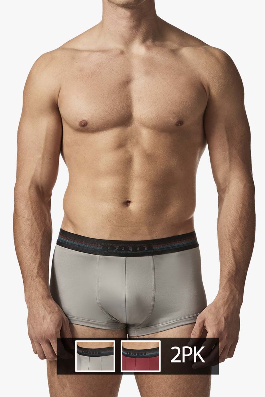 Papi UMPA107 2PK Microflex Performance Trunks Color Gray-Red - DealByEthan.gay loves Papi