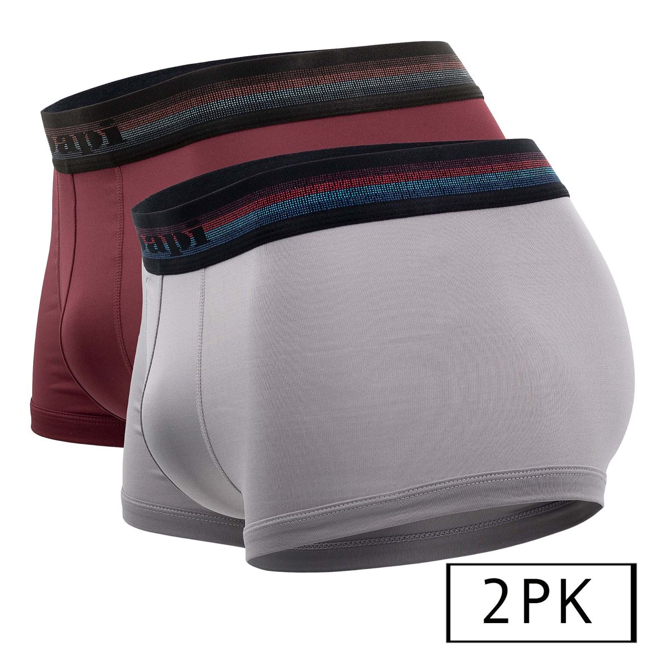 Papi UMPA107 2PK Microflex Performance Trunks Color Gray-Red - DealByEthan.gay loves Papi