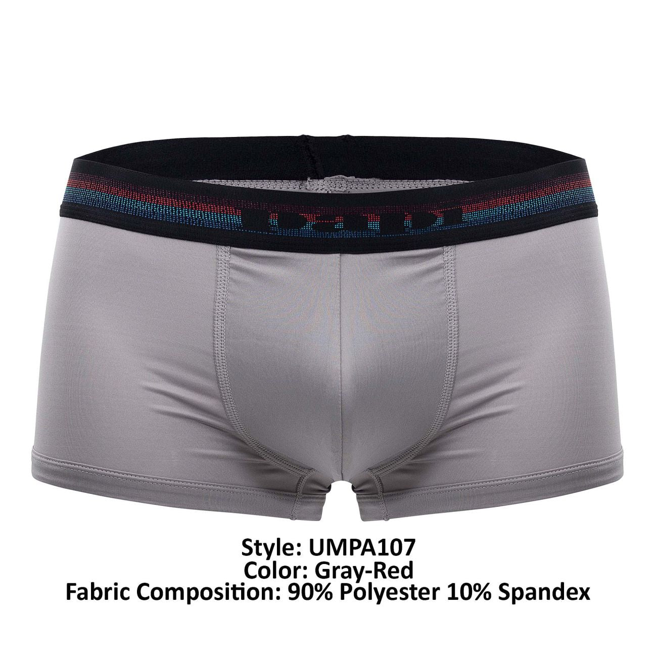 Papi UMPA107 2PK Microflex Performance Trunks Color Gray-Red - DealByEthan.gay loves Papi