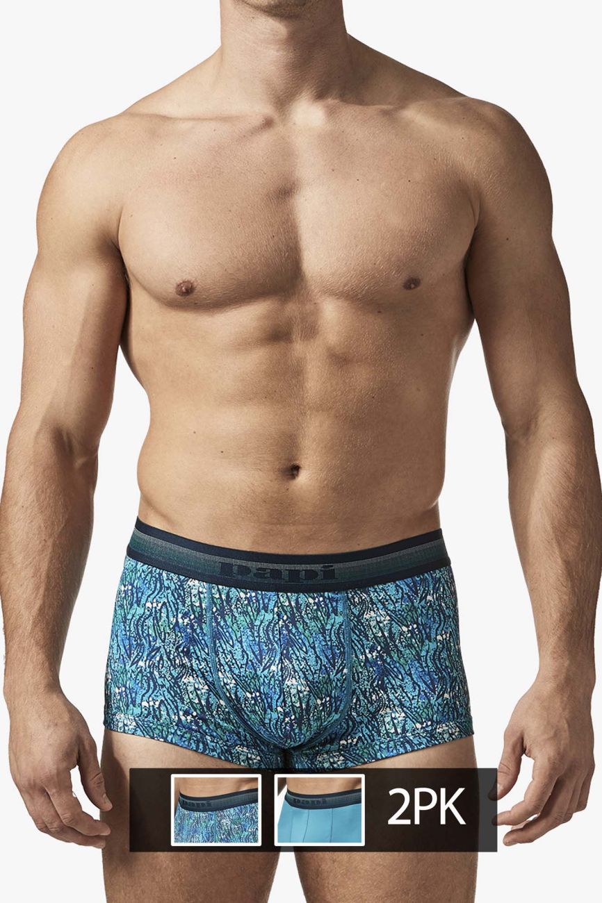 Papi UMPA107 2PK Microflex Performance Trunks Color Teal-Blue - DealByEthan.gay loves Papi