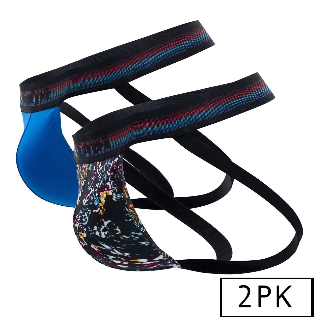 Papi UMPA108 2PK Microflex Performance Jockstrap Color Black-Blue - DealByEthan.gay loves Papi