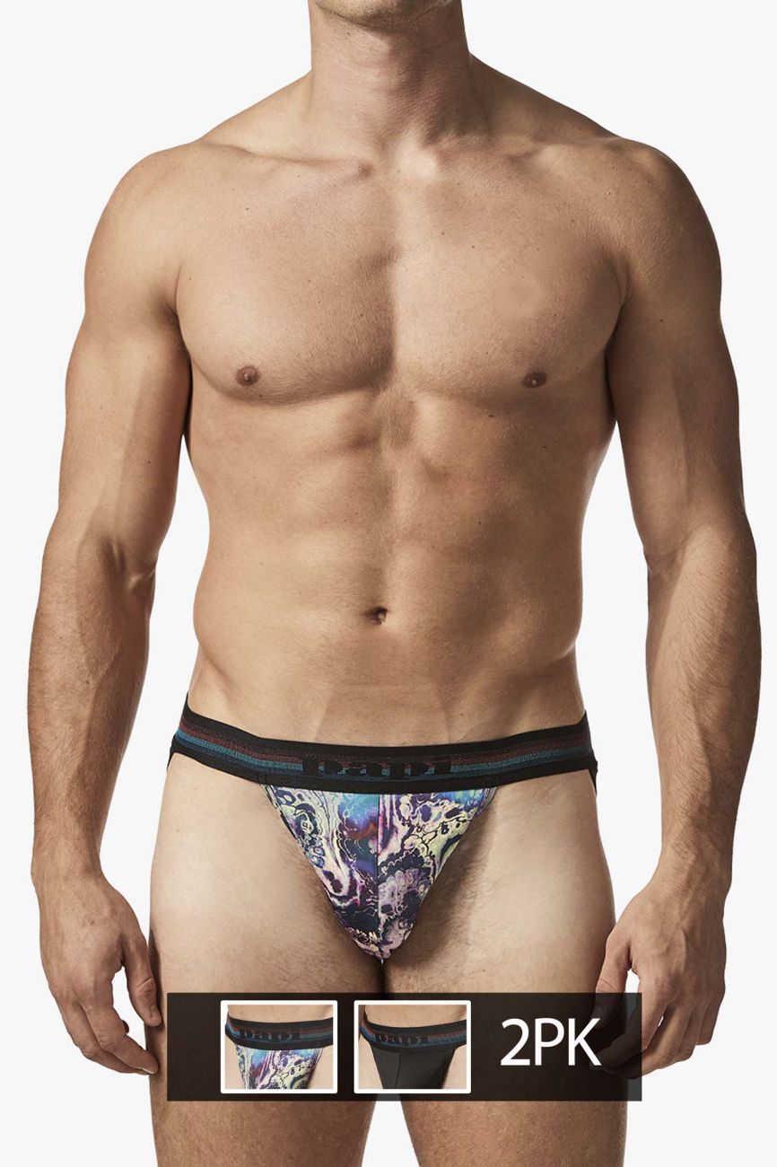Papi UMPA108 2PK Microflex Performance Jockstrap Color Blue-Black - DealByEthan.gay loves Papi