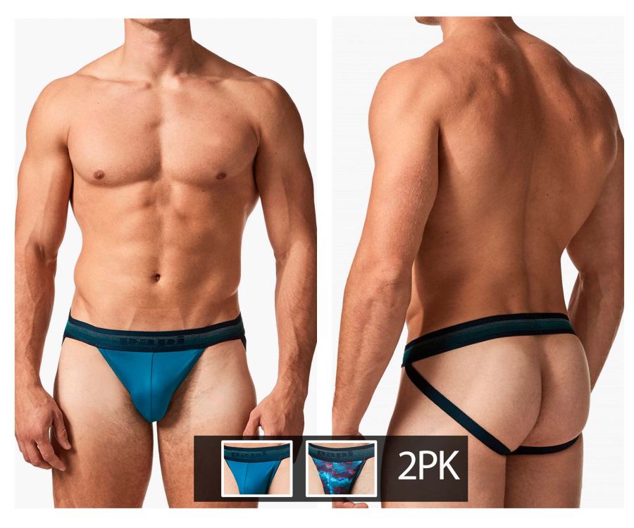 Papi UMPA108 2PK Microflex Performance Jockstrap Color Blue-Printed - DealByEthan.gay loves Papi
