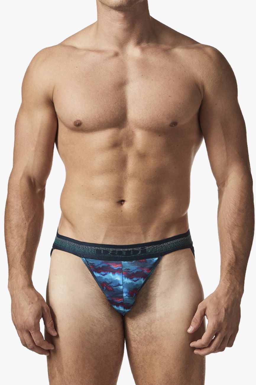 Papi UMPA108 2PK Microflex Performance Jockstrap Color Blue-Printed - DealByEthan.gay loves Papi