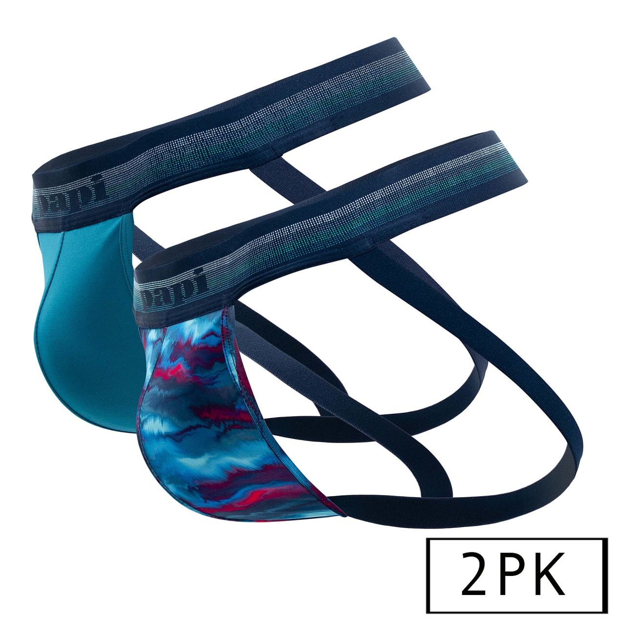 Papi UMPA108 2PK Microflex Performance Jockstrap Color Blue-Printed - DealByEthan.gay loves Papi