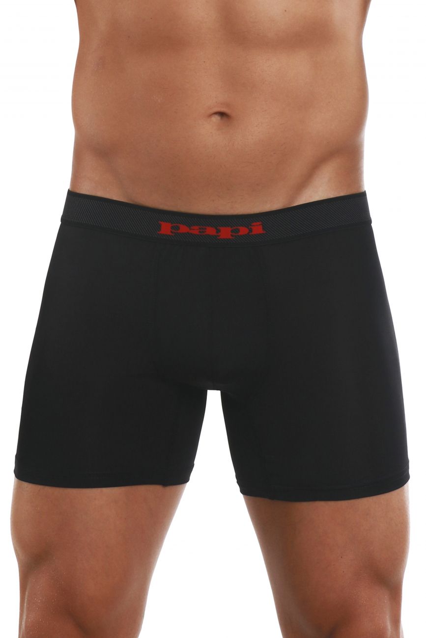 Papi 626185-982 Cool2 2PK Calzoncillos bóxer lisos Color negro-rojo