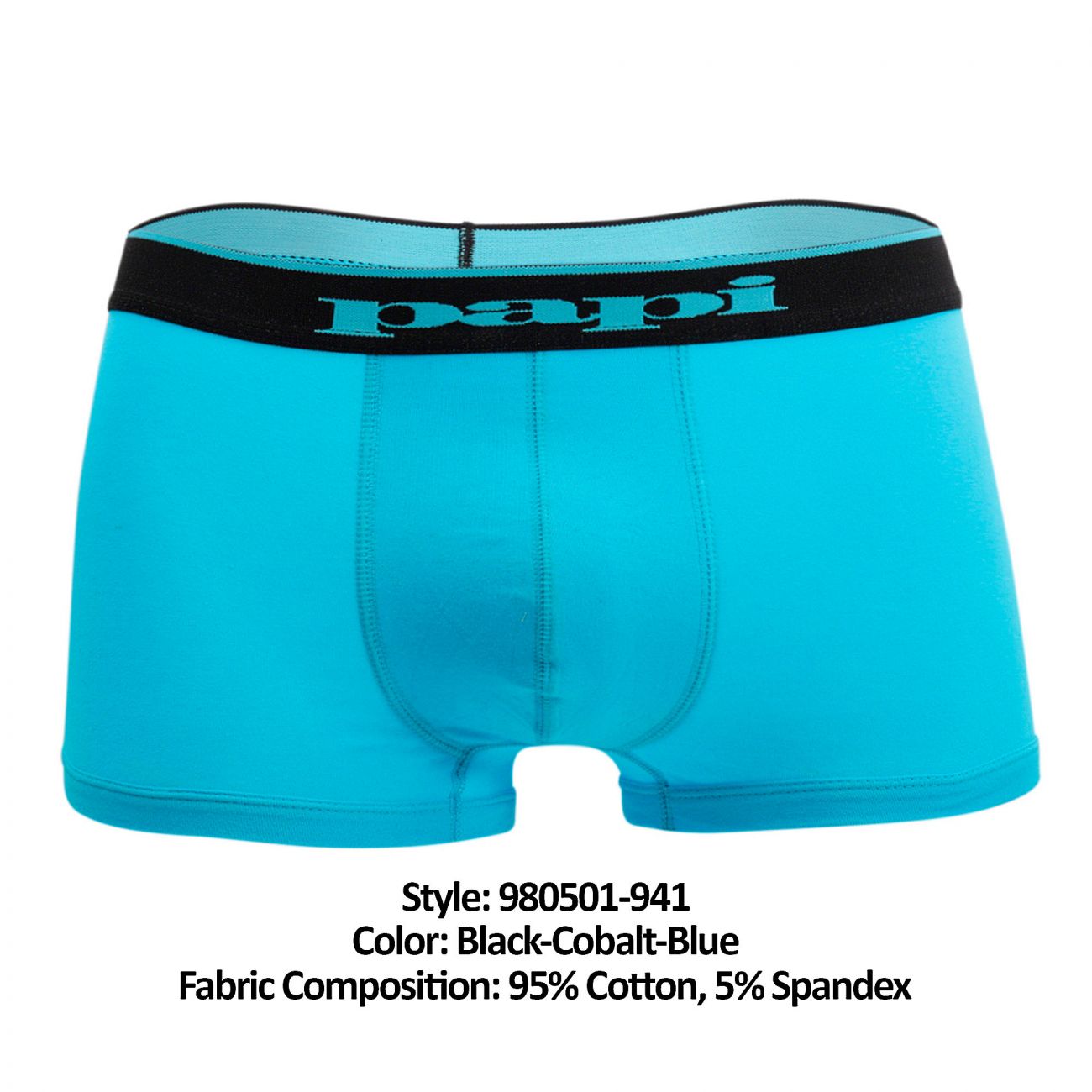 Papi 980501-941 3PK Cotton Stretch Brazilian Solids Farbe Schwarz-Kobalt-Blau
