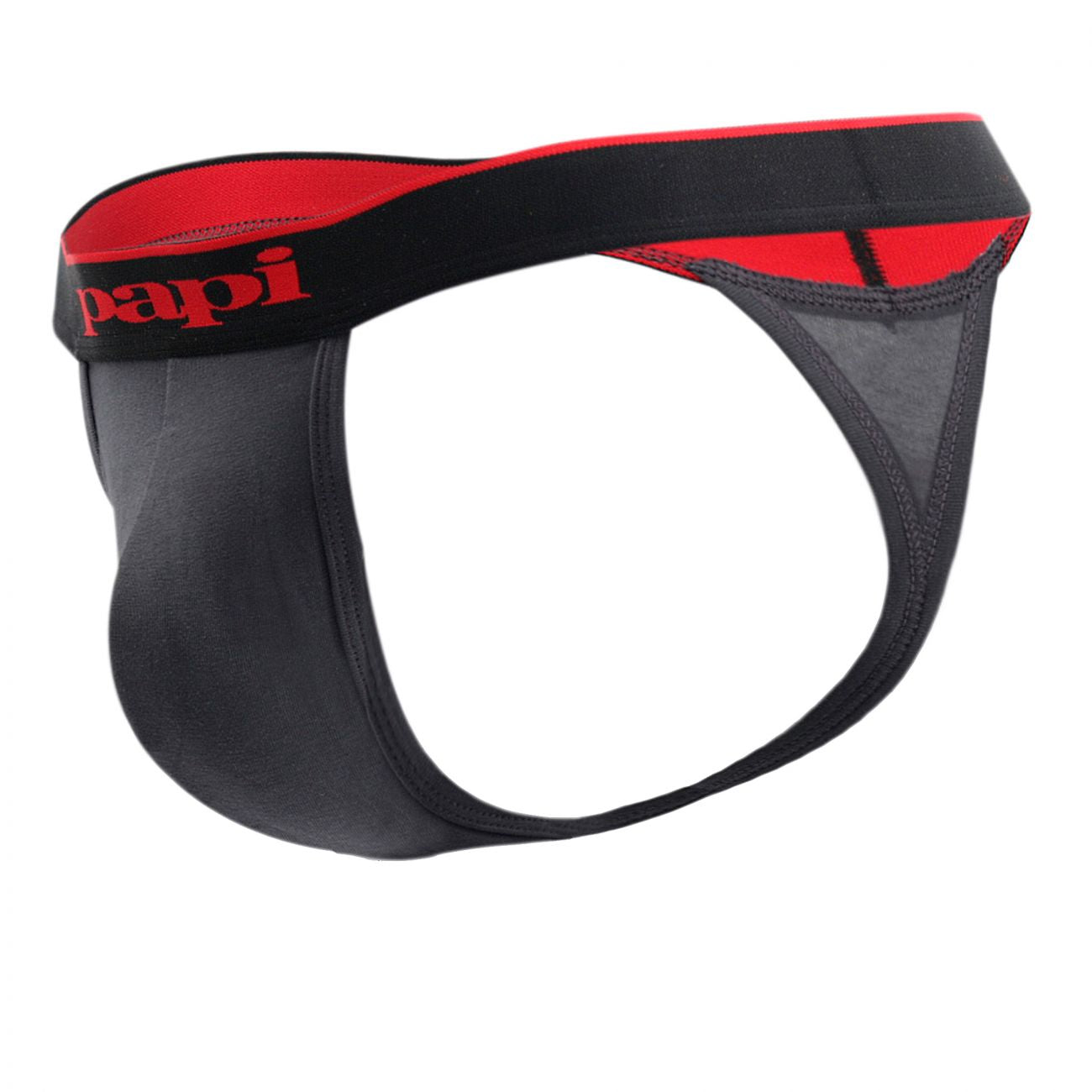Papi 980902-950 3PK Cotton Stretch Thong Color Red-Gray-Black