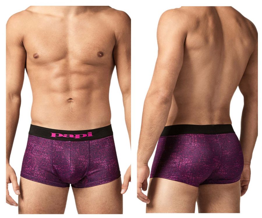 Papi UMPA050 Fashion Microflex Brazilian Trunks Farbe Lila Pixel Print