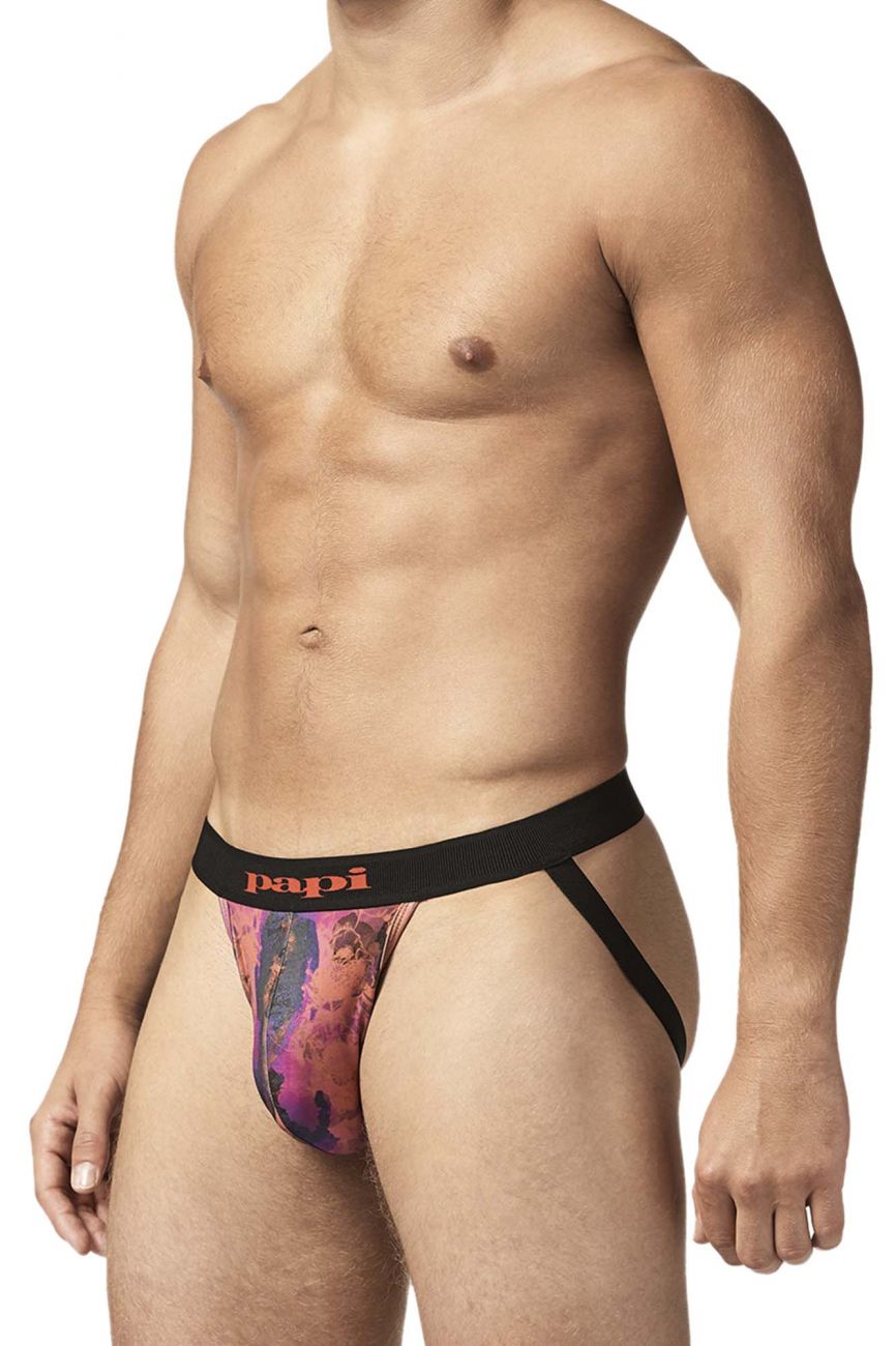 Papi UMPA051 Fashion Microflex Brazilian Jockstrap Color Sunset Multi Print