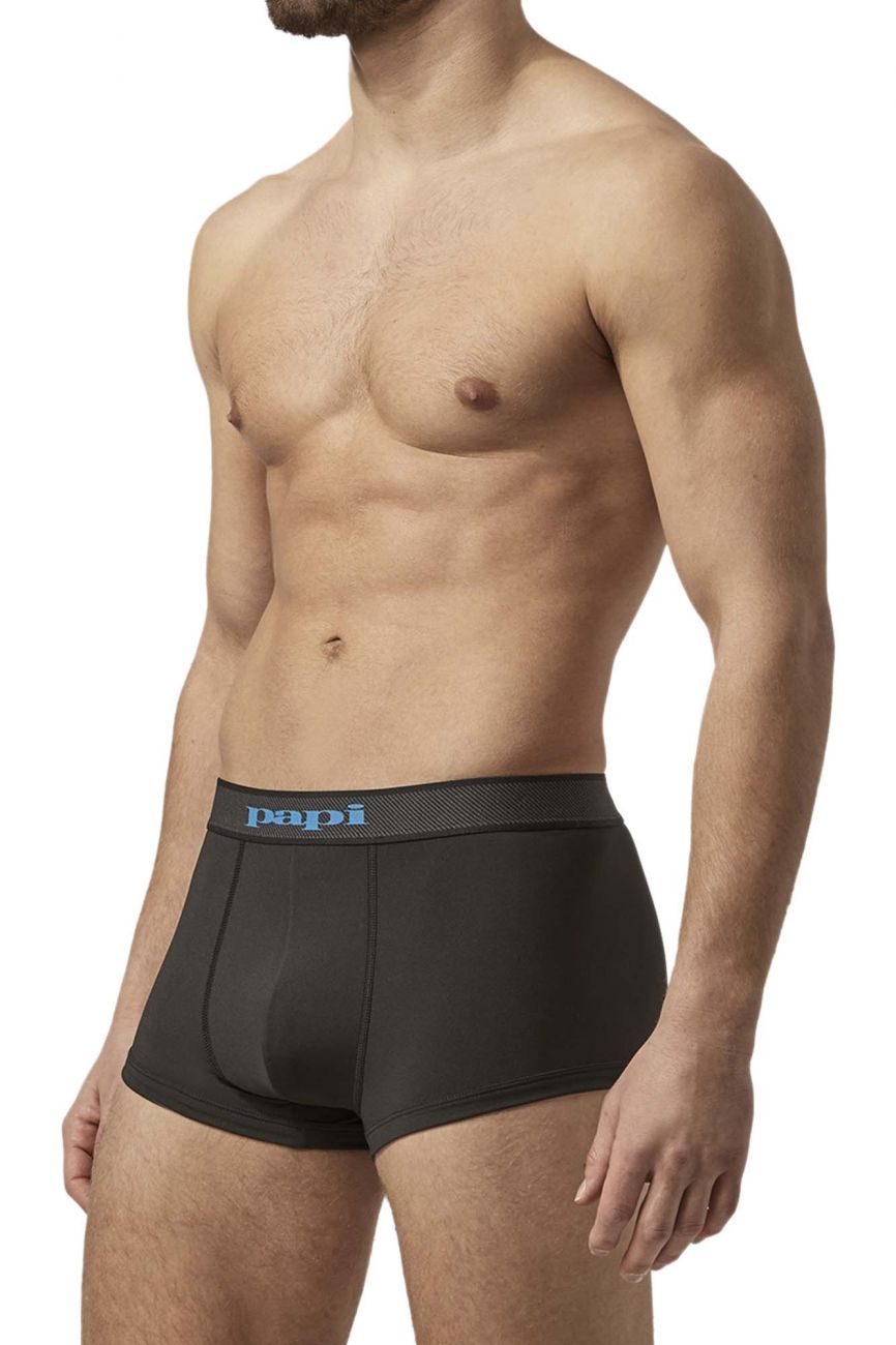 Papi UMPA076 2PK Microflex Brazilian Trunks Color Waves-Black