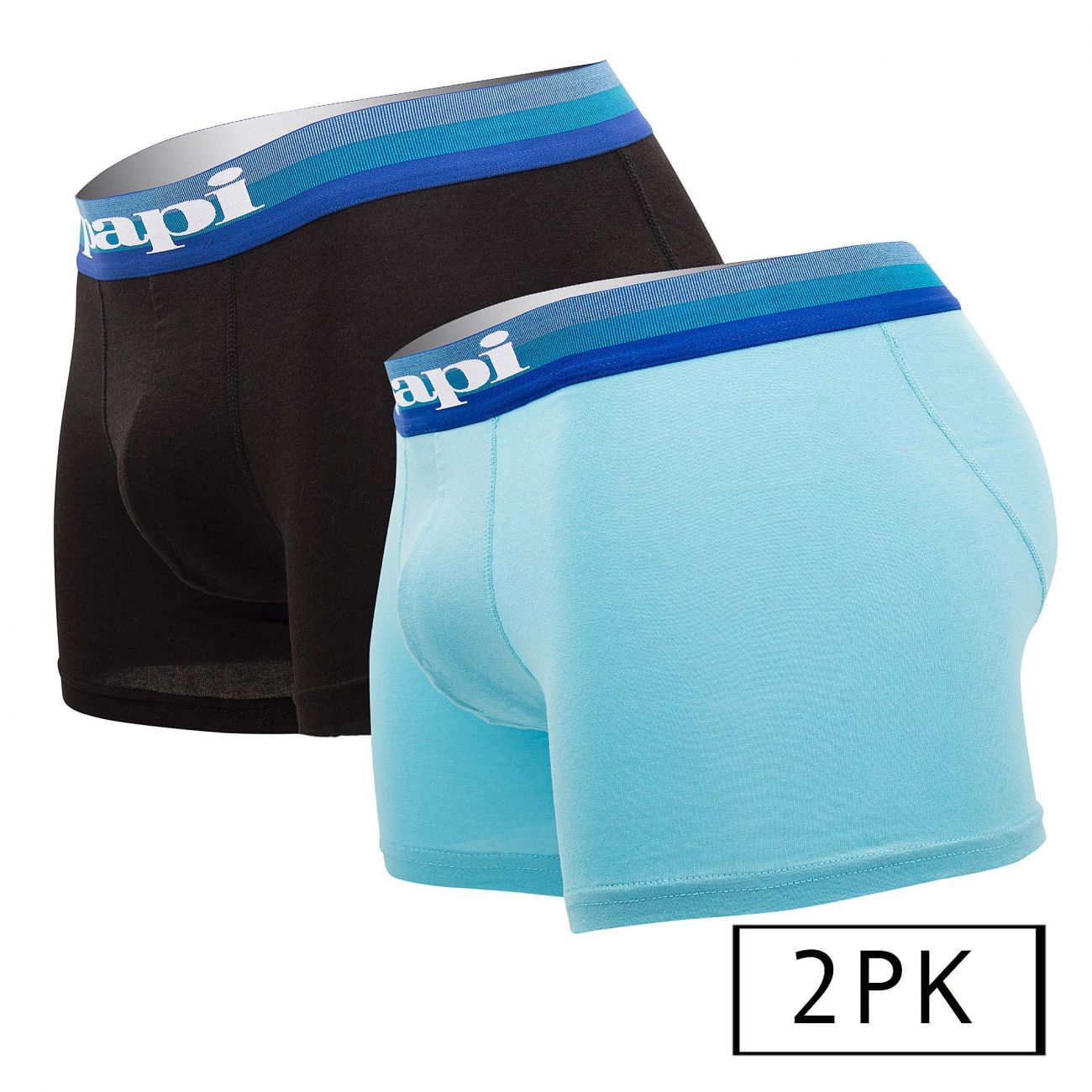 Papi UMPA088 2PK Microflex Brazilian Boxershorts Farbe Türkis-Schwarz
