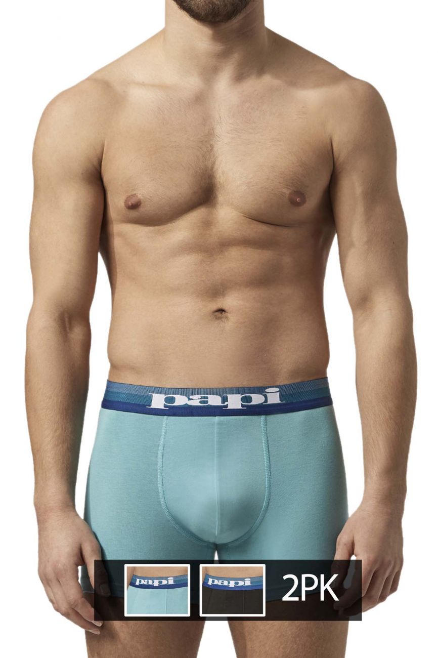 Papi UMPA088 2PK Microflex Brazilian Boxershorts Farbe Türkis-Schwarz