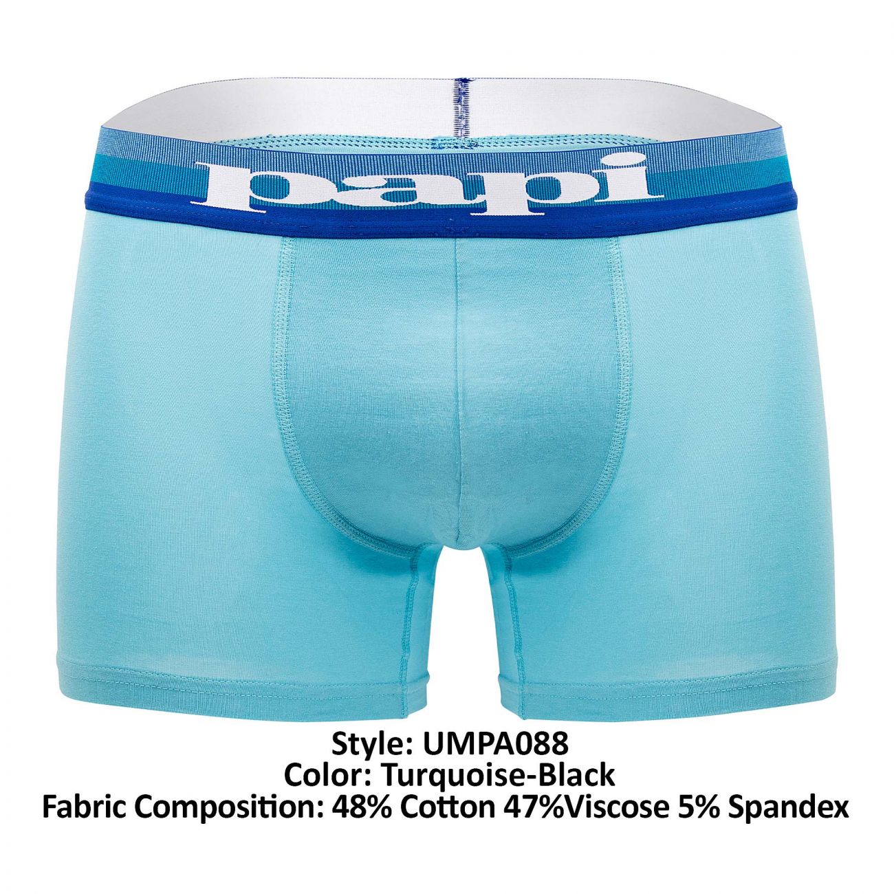 Papi UMPA088 2PK Microflex Brazilian Boxershorts Farbe Türkis-Schwarz