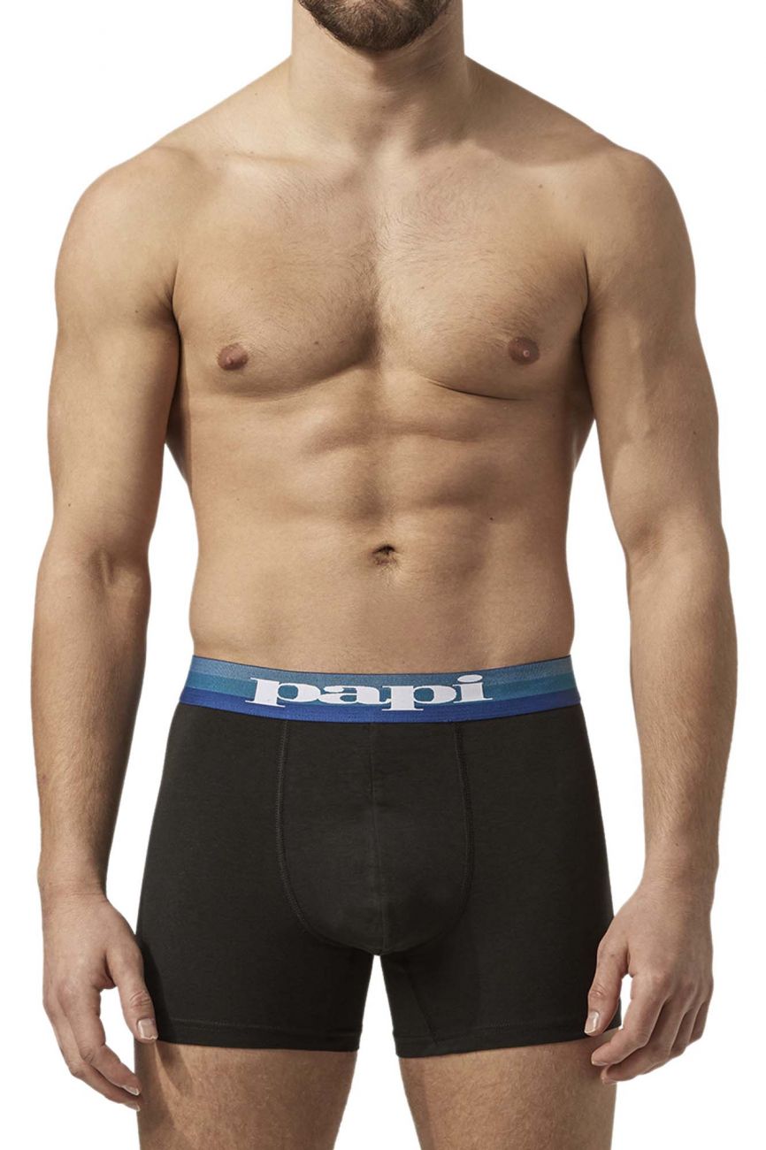 Papi UMPA088 2PK Microflex Brazilian Boxershorts Farbe Türkis-Schwarz