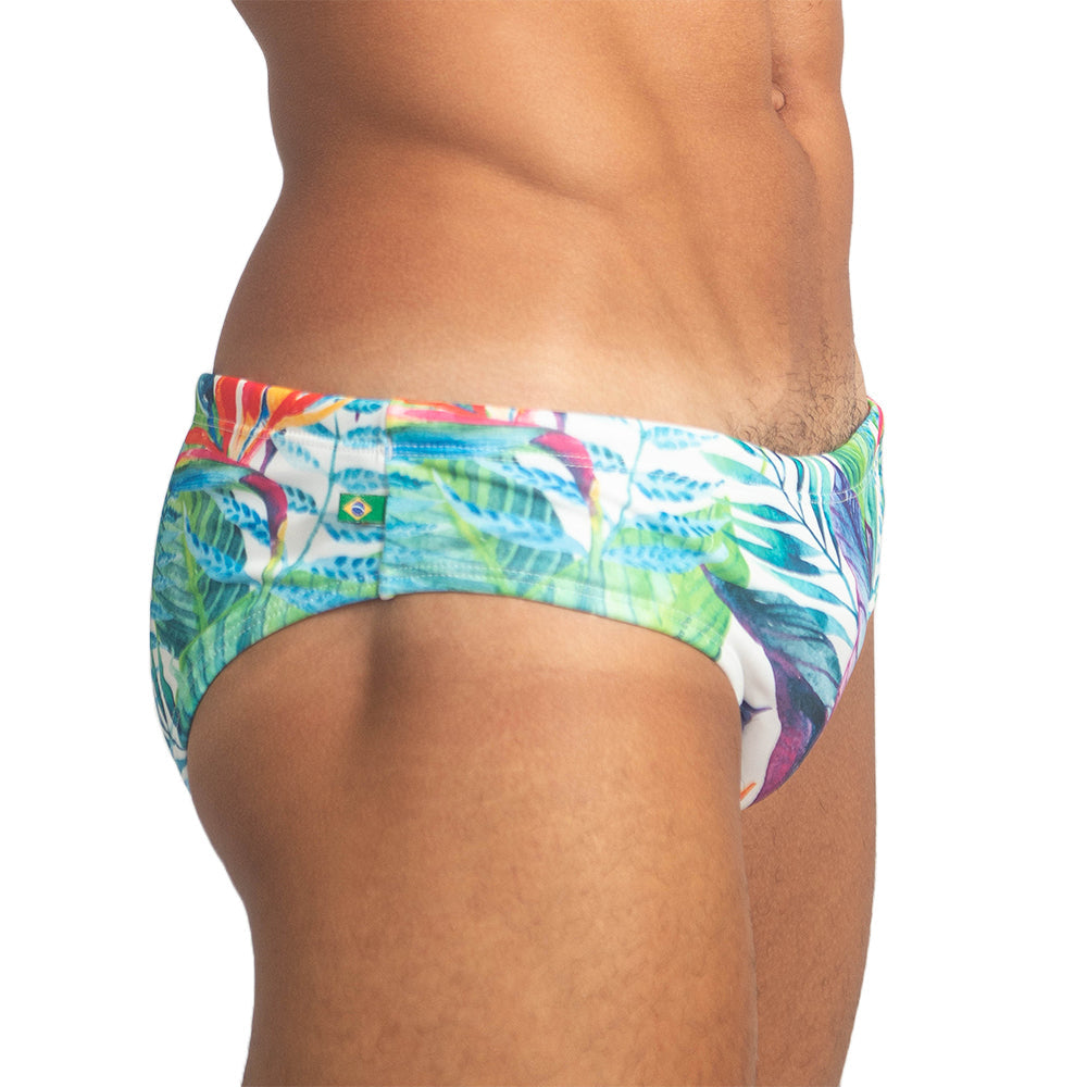 Paraíso Floral Print Men's Designer Swimwear - Men's Swimming Sunga - DealByEthan.gay loves CA-RIO-CA Sunga Co.