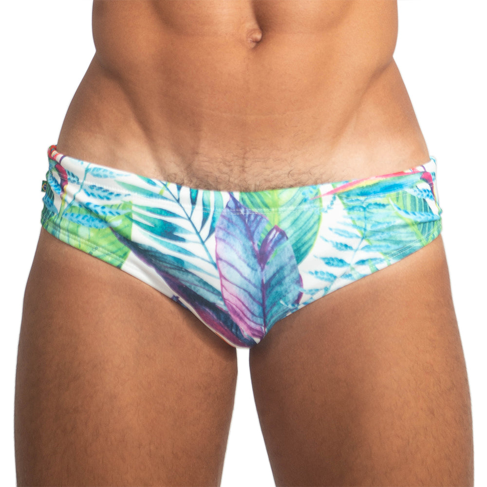 Paraíso Floral Print Men's Designer Swimwear - Men's Swimming Sunga - DealByEthan.gay loves CA-RIO-CA Sunga Co.