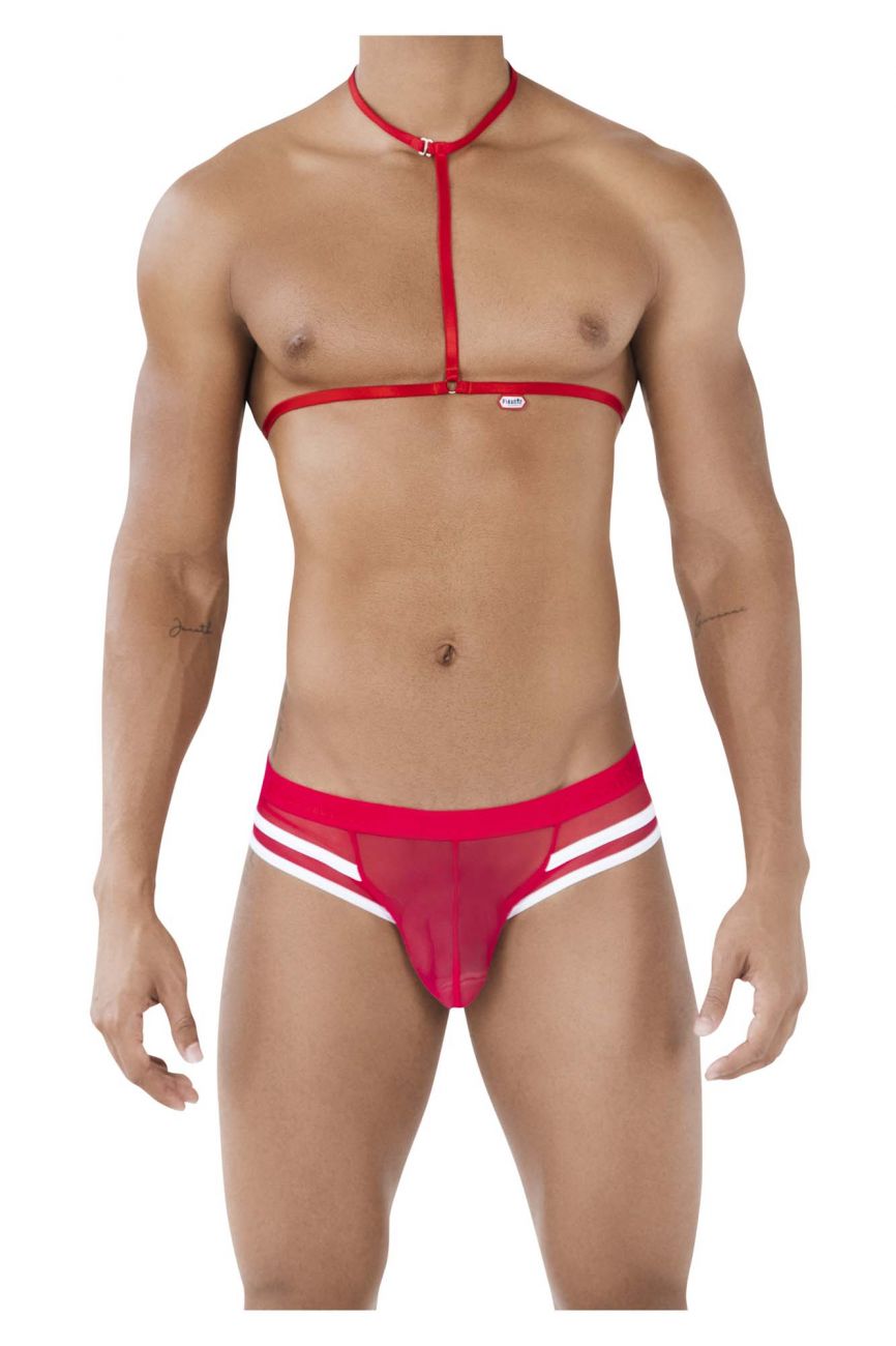 Pikante PIK 0495 Braguita con arnés sexy color rojo