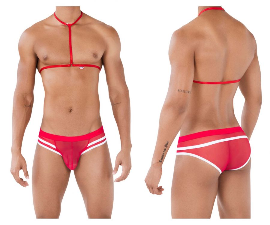 Pikante PIK 0495 Braguita con arnés sexy color rojo