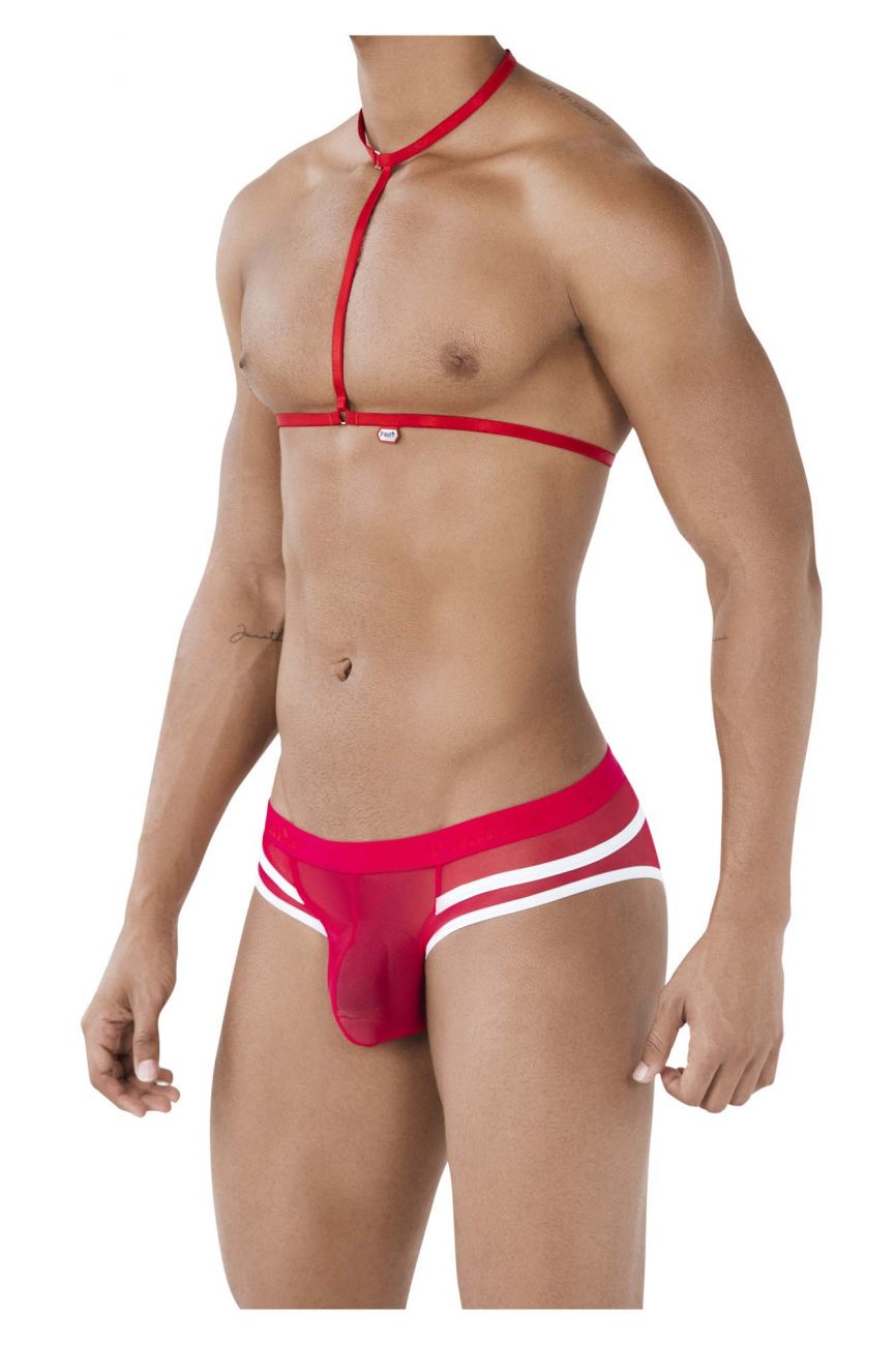 Pikante PIK 0495 Braguita con arnés sexy color rojo