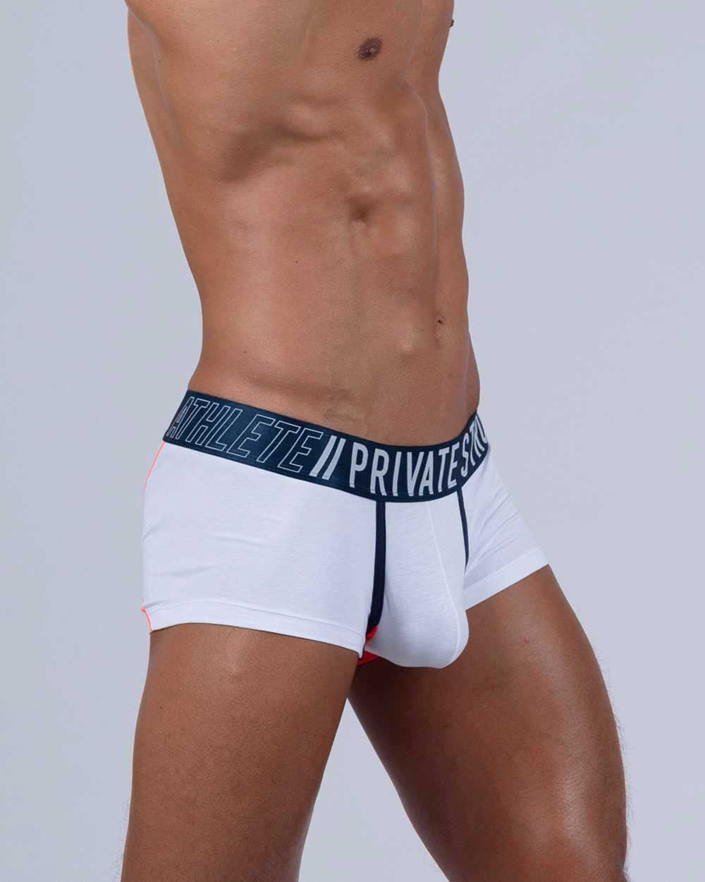 Private Structure BAUT4389 Athlete Trunks Color White League - DealByEthan.gay loves Private Structure