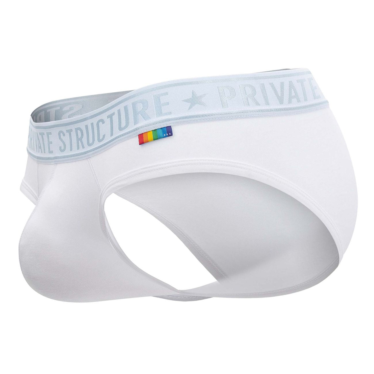Private Structure EPUT4385 Pride 2PK Mid Waist Mini Briefs Color White-Green - DealByEthan.gay loves Private Structure