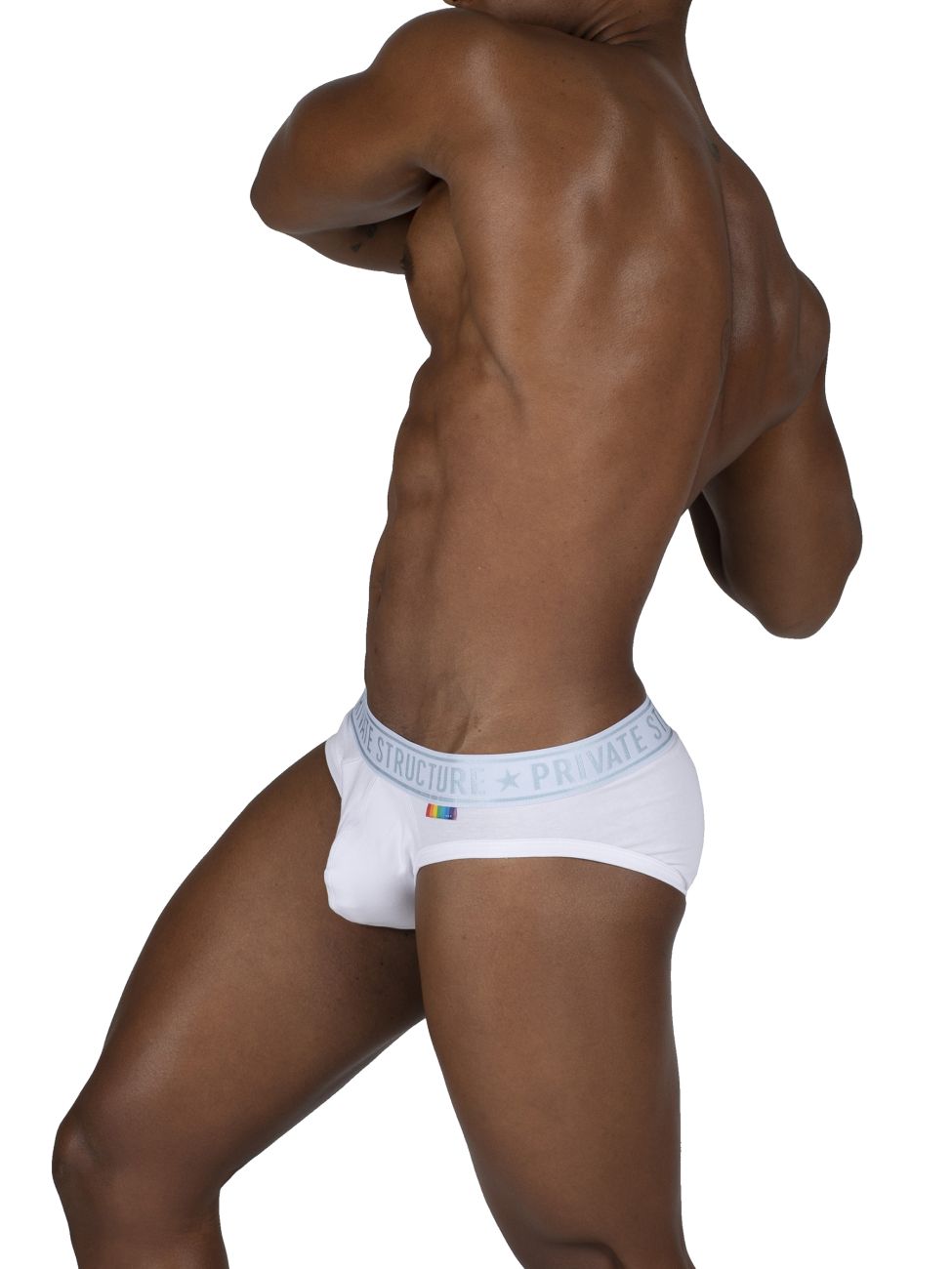 Private Structure EPUT4385 Pride 2PK Mid Waist Mini Briefs Color White-Green - DealByEthan.gay loves Private Structure