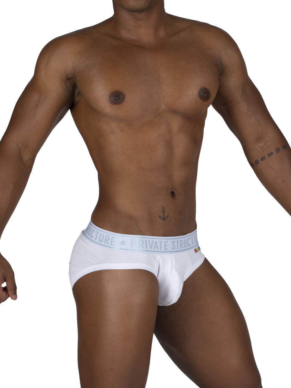 Private Structure EPUT4385 Pride 2PK Mid Waist Mini Briefs Color White-Green - DealByEthan.gay loves Private Structure