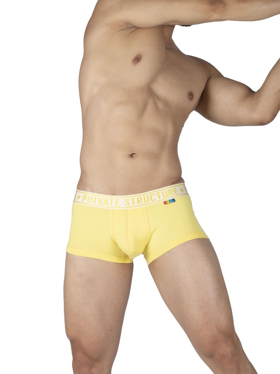 Private Structure EPUT4386 Pride 2PK Mid Waist Trunks Color Yellow-Blue - DealByEthan.gay loves Private Structure