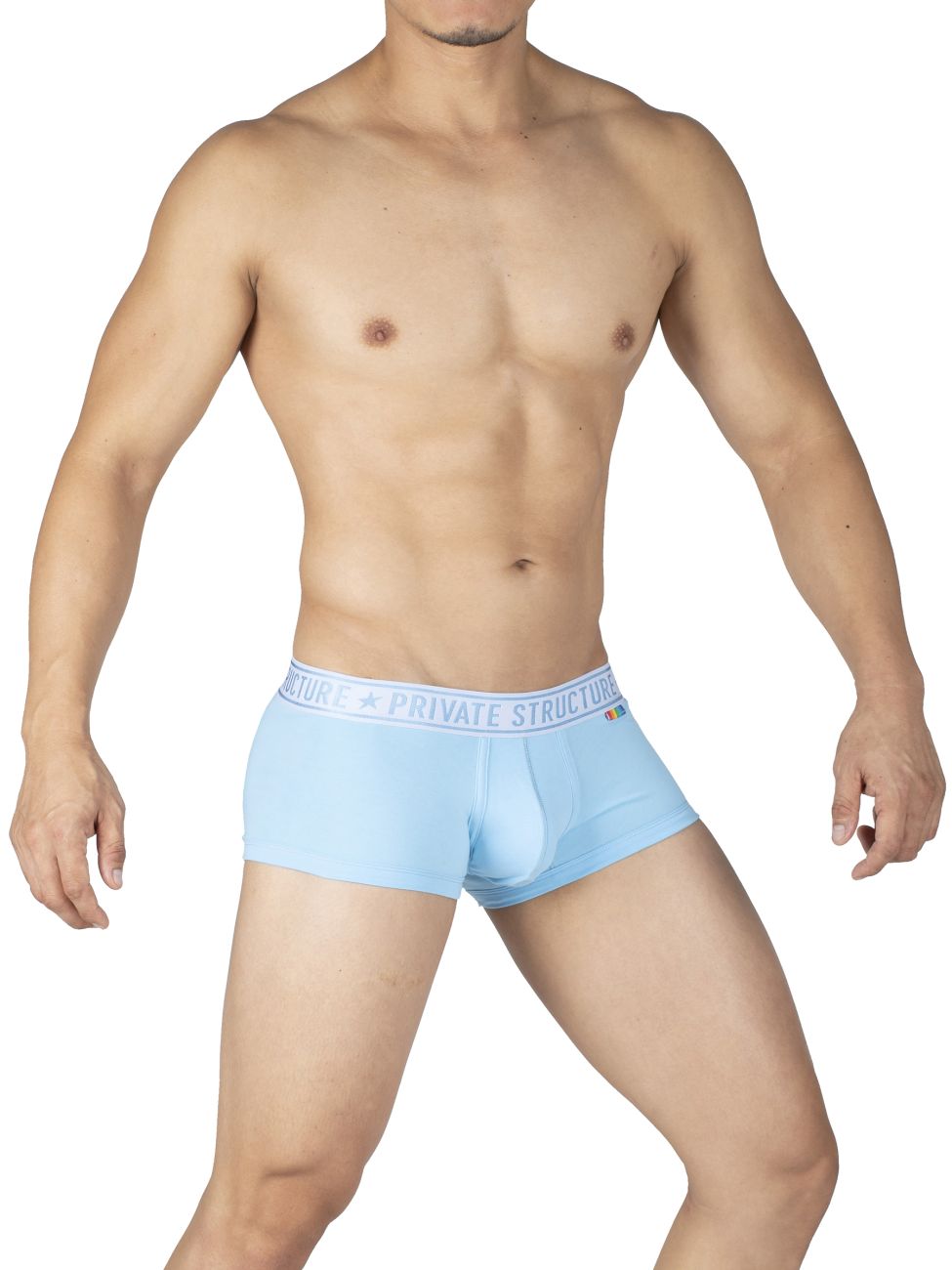 Private Structure EPUT4386 Pride 2PK Mid Waist Trunks Color Yellow-Blue - DealByEthan.gay loves Private Structure