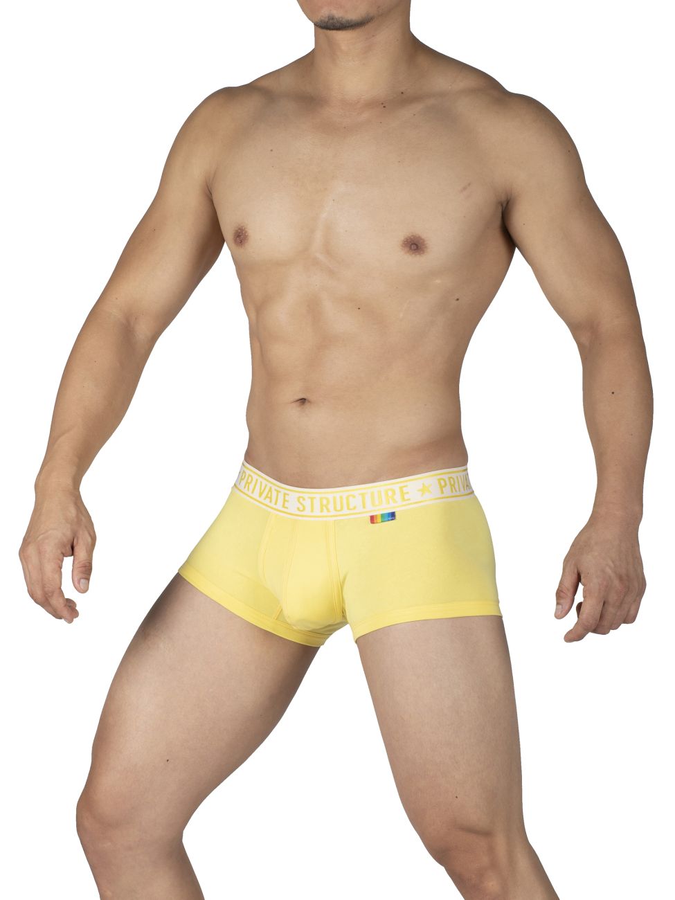 Private Structure EPUT4386 Pride 2PK Mid Waist Trunks Color Yellow-Blue - DealByEthan.gay loves Private Structure
