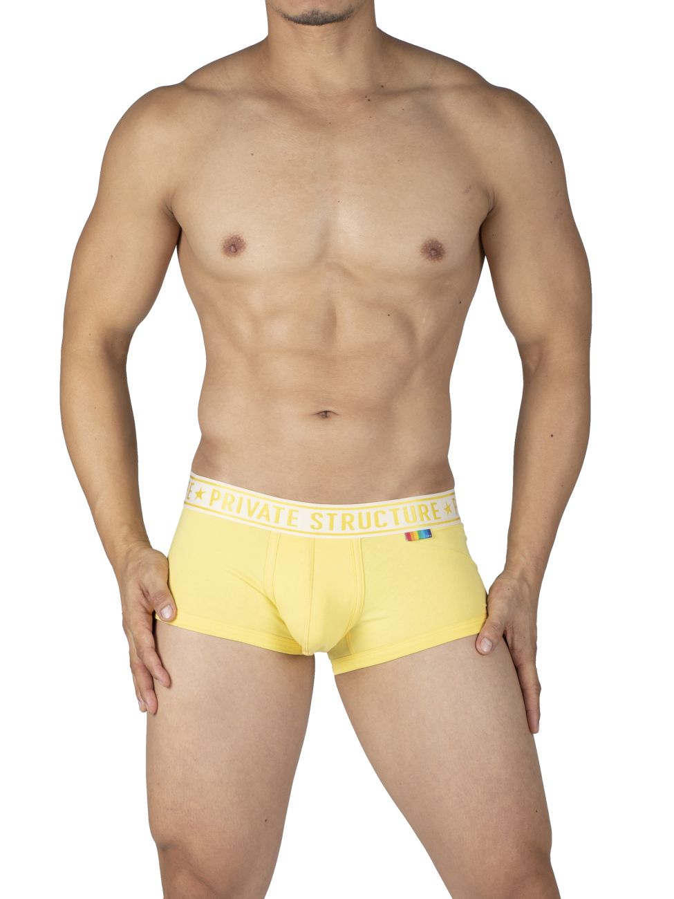 Private Structure EPUT4386 Pride 2PK Mid Waist Trunks Color Yellow-Blue - DealByEthan.gay loves Private Structure