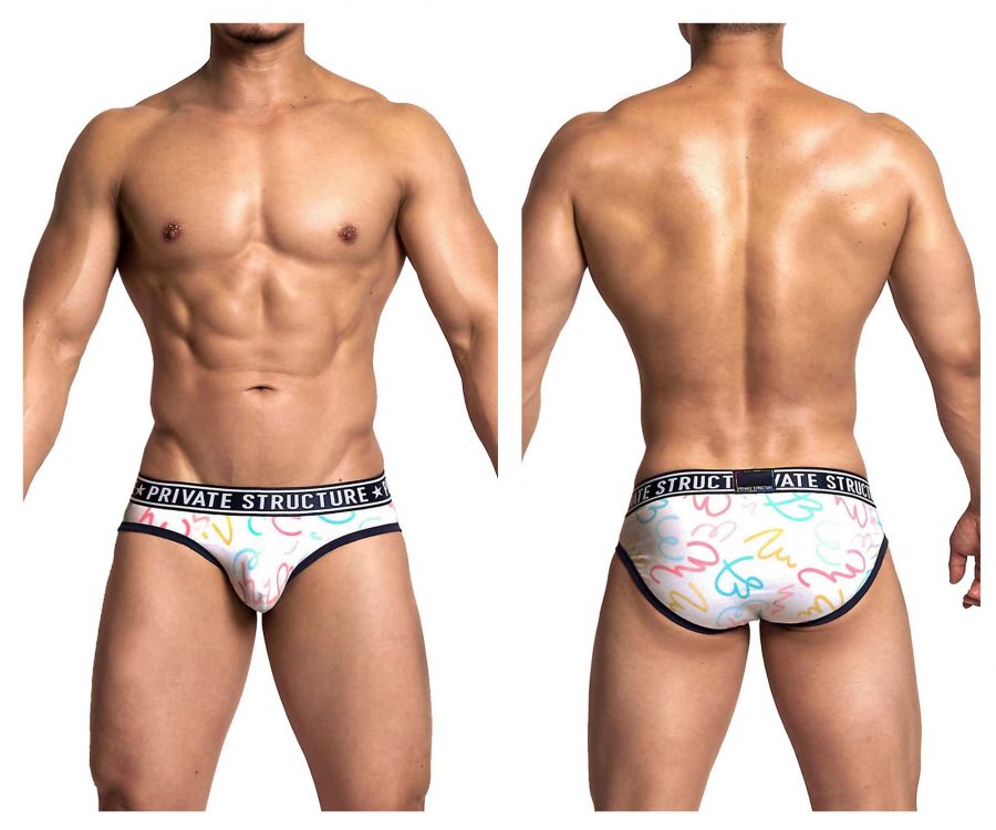 Private Structure EPUX4187 Pride Mini Briefs Freebrush Color White - DealByEthan.gay loves Private Structure