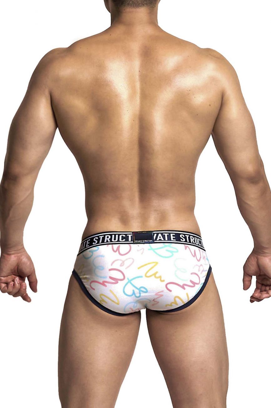 Private Structure EPUX4187 Pride Mini Briefs Freebrush Color White - DealByEthan.gay loves Private Structure