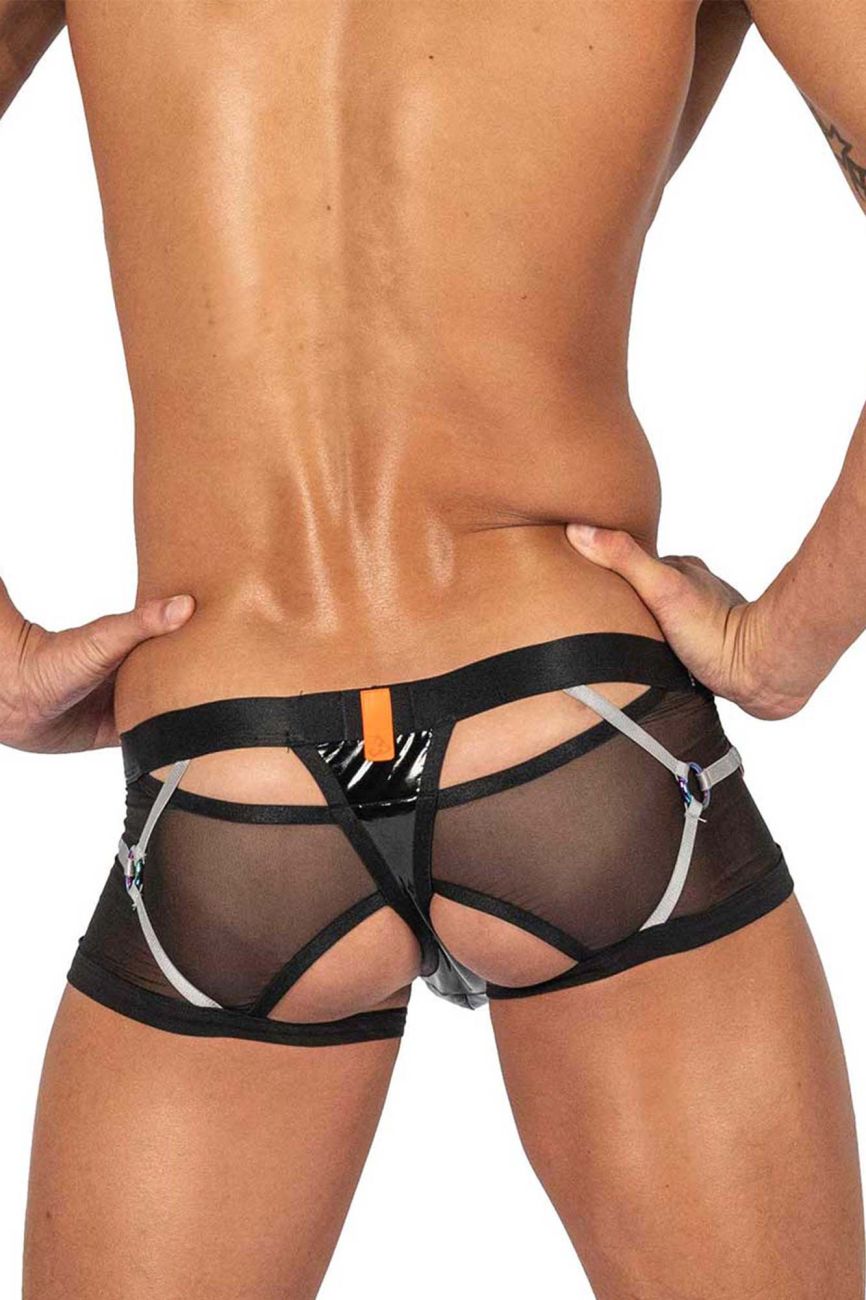 Private Structure LCUT4417 Alpha Low Waist Harness Trunks Color Black - DealByEthan.gay loves Private Structure